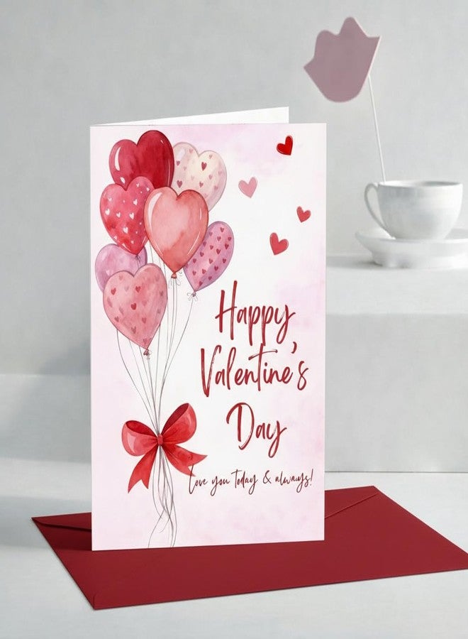 MAKEPHOTOGIFTS بطاقة معايدة عيد الحب مطبوعة عليها قلوب من MAKEPHOTOGIFTS مع ظرف | بطاقة حب رومانسية للزوج والزوجة، الحبيبين، والأزواج | رسالة مطبوعة مسبقًا بالداخل، مقاس A5 - Image 1